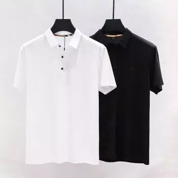 Мужская рубашка-поло с короткими рукавами, футболка, летняя мужская одежда, футболка с короткими рукавами, повседневный топ M белый