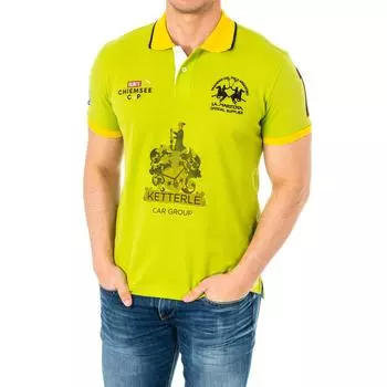 Мужская рубашка-поло с короткими рукавами и контрастным воротником с лацканами 2MPS53