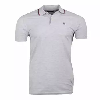 Мужская рубашка поло с короткими рукавами JACK & JONES L темно серый