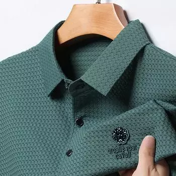 Мужская рубашка поло с короткими рукавами, летняя мужская мода, повседневная футболка с лацканами и половиной рукавов, топ M