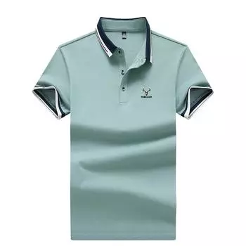 Мужская рубашка поло с лацканами Мужская футболка с коротким рукавом Свободная повседневная футболка с половиной рукава L