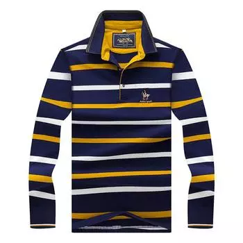 Мужская рубашка-поло, топы, весна-осень, мужские повседневные мужские рубашки-поло с длинным рукавом, мужская рубашка-поло в полоску XL серый