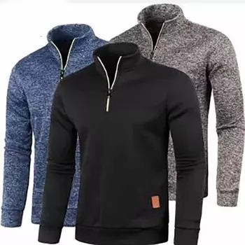 Мужская рубашка-пуловер с воротником-молнией, трикотажная, большого размера, весна-осень 5XL