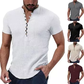 Мужская рубашка с цветочным графическим принтом и воротником-стойкой, уличная одежда с коротким рукавом и принтом, модная уличная одежда, повседневная одежда XL чёрный