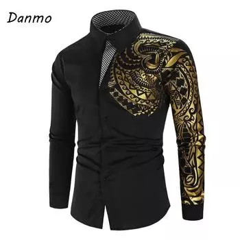 Мужская рубашка с длинным рукавом Danmo, деловое платье, мужское платье, рубашка с принтом для выпускного вечера, большие размеры XXXL белый