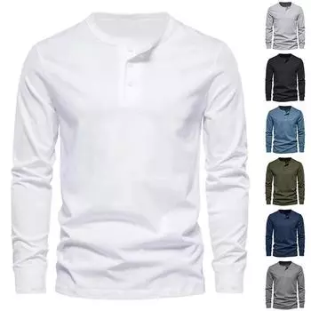 Мужская рубашка с длинным рукавом Henley Heavyweight Vintage Tough Мужская облегающая футболка с круглым вырезом и длинным рукавом Mens M белый