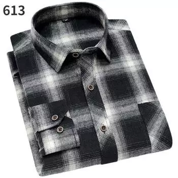 Мужская рубашка с длинным рукавом в клетку, модная повседневная рубашка, мужские корейские весенне-осенние матовые универсальные клетчатые рубашки 38