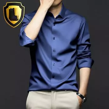Мужская рубашка с длинным рукавом, весна/лето, официальная, деловая, повседневная, свободная одежда, дышащая, высокого качества, тонкая, большого размера, однотонная 6XL