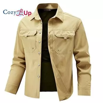 Мужская рубашка с длинными рукавами Cozy Up, эластичная, дышащая, повседневная, с тонкими лацканами M чёрный