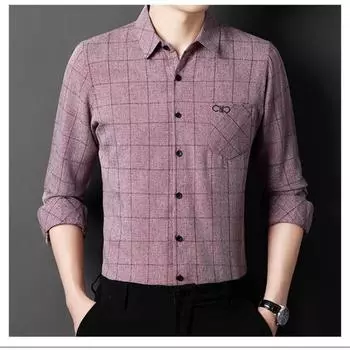 Мужская рубашка с длинными рукавами для молодежи и среднего возраста, тонкая осенне-зимняя повседневная рубашка без глажки для отдыха M