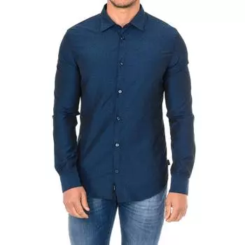 Мужская рубашка с длинными рукавами и воротником с лацканами 3Y6C54-6N2WZ S синий