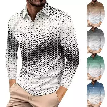 Мужская рубашка с длинными рукавами и воротником на пуговицах, модный повседневный топ XL синий