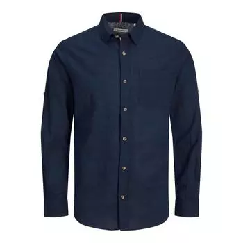 Мужская рубашка с длинными рукавами и воротником-стойкой JACK & JONES