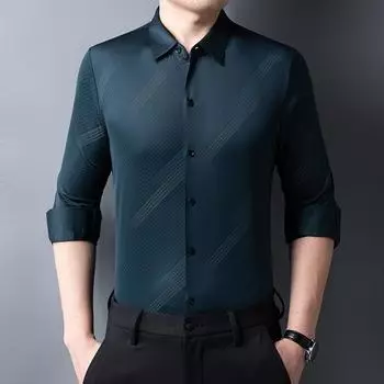 Мужская рубашка с длинными рукавами, осенняя новая модная рубашка в корейском стиле, повседневная куртка, мужской универсальный топ для мужчин M