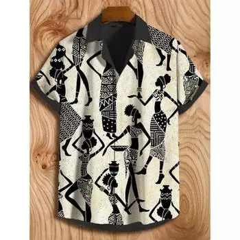 Мужская рубашка с коротким рукавом, гавайская рубашка, дышащая, свободная, повседневная, модная, летняя S