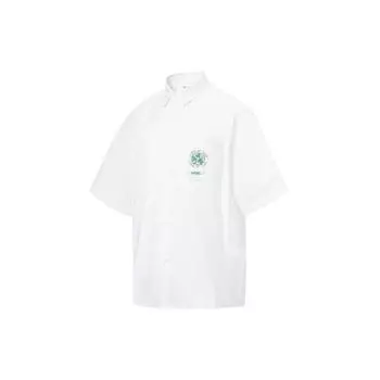 Мужская рубашка с коротким рукавом и острым воротником Li Ning Earth Pattern, цвет белый ASHT029-4 XL