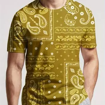 Мужская рубашка с коротким рукавом с 3D-цифровым принтом, приятная для кожи, повседневная, удобная летняя футболка для повседневной носки и занятий спортом на открытом воздухе S