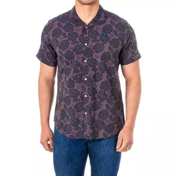 Мужская рубашка с короткими рукавами и воротником с лацканами LMC032 S фиолетовый