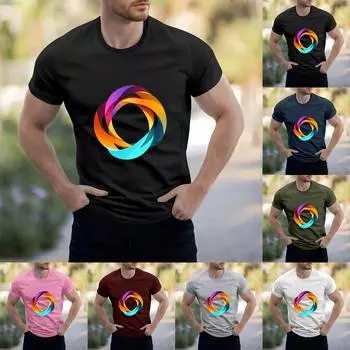 Мужская рубашка с воротником-стойкой и коротким рукавом, свободная рубашка для отдыха и отдыха, мужская L