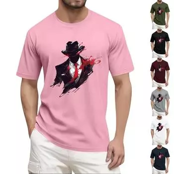 Мужская рубашка с воротником-стойкой и коротким рукавом, свободная рубашка для отдыха и отдыха, мужская M белый