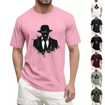 Мужская рубашка с воротником-стойкой и коротким рукавом, свободная рубашка для отдыха и отдыха, мужская XL