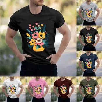 Мужская рубашка с воротником-стойкой и коротким рукавом, свободная рубашка для отдыха и отдыха, мужская XL чёрный