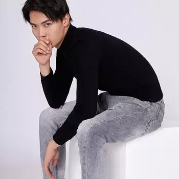 Мужская рубашка с воротником-стойкой из высококачественного антибактериального шелка для осени/зимы L кофейный/коричневый