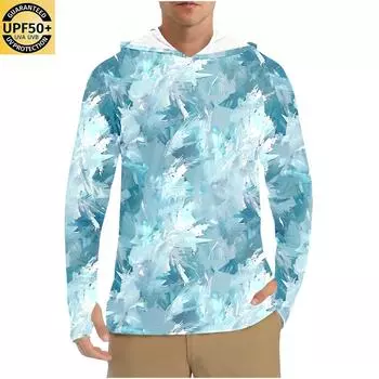 Мужская рубашка с защитой от солнца UPF50+, быстросохнущая рубашка с длинным рукавом, рубашка для бега, тренировок, рыбалки XXL