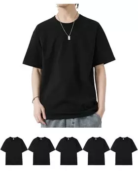 Мужская рубашка Sukinana Inner Odor Quick Drying Short Crew, удобная для зимы, комплект из 5 предметов, 100% хлопок, антибактериальная, устойчивая, футболка, чёрный