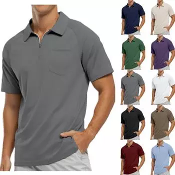 Мужская рубашка Суперлегкая повседневная мужская одежда с коротким рукавом XXL чёрный