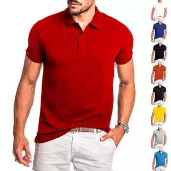 Мужская рубашка Суперлегкая повседневная мужская одежда с коротким рукавом XXL красный