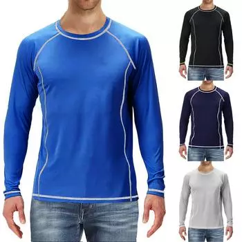 Мужская рубашка свободного покроя, тяжелая футболка с длинным рукавом и производительностью