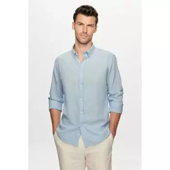 Мужская рубашка узкого кроя Hon s в льняном стиле