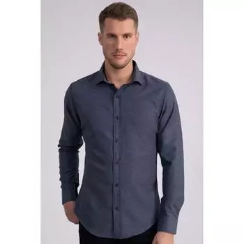 Мужская рубашка узкого кроя с добби узкого кроя