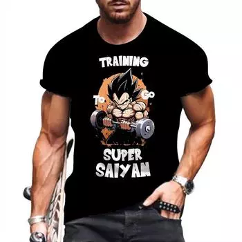 Мужская рубашка Vegeta, летняя футболка для спортзала, мужская одежда Z, мужская одежда Goku High Street 2024, стиль Харадзюку с 3D принтом, наряд для пары 6XL