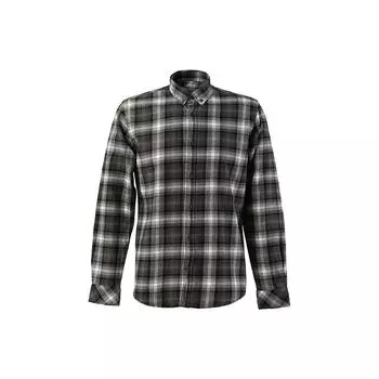 Мужская рубашка в клетку без карманов Антрацитовый/Белый