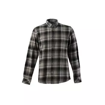 Мужская рубашка в клетку без карманов, черная/серая