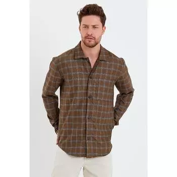 Мужская рубашка в клетку с одним карманом