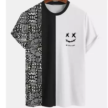 Мужская рубашка в стиле ретро, повседневная полосатая футболка с короткими рукавами, свитер в простом стиле, свободная спортивная рубашка нейтрального цвета, летний свободный топ 2XL