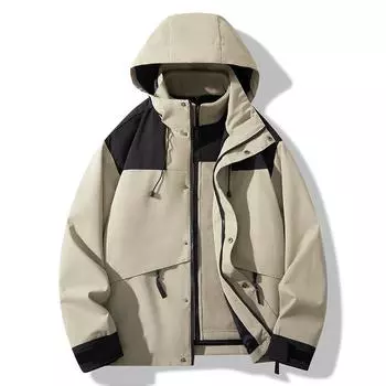 Мужская съемная куртка 3-в-1 с защитой от шторма, новое осенне-зимнее пальто для пары на открытом воздухе XS зелёный