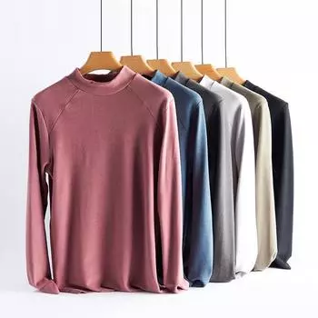 Мужская самонагревающаяся бархатная рубашка с длинным рукавом и начесом, водолазка для осени/зимы XL (Weight 120-140 jin)