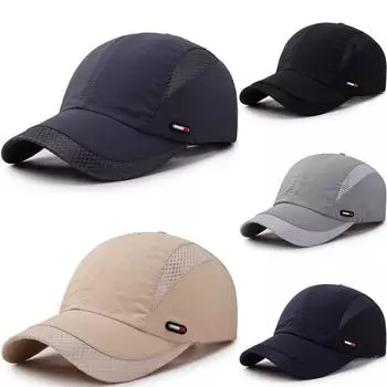 Мужская сетчатая летняя бейсболка, модная регулируемая шляпа от солнца, дышащая повседневная спортивная кепка для гольфа чёрный