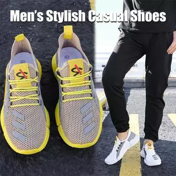 Мужская сетчатая обувь для бега, обувь для бега, весна-лето-осень, дышащая спортивная мужская обувь 40 белый