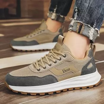 Мужская сетчатая прогулочная обувь, уличные дышащие кроссовки 39 бежевый