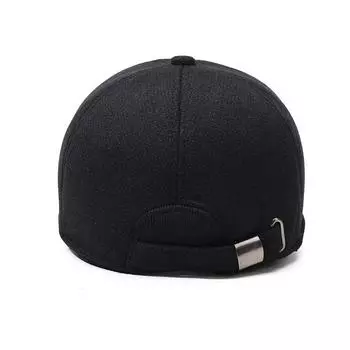 Мужская сезонная шерстяная бейсболка, универсальная флисовая теплая кепка для людей среднего и пожилого возраста, кепка с защитой ушей для папы Adjustable серый