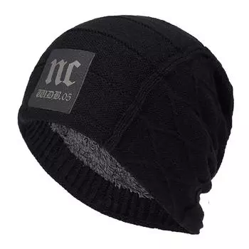 Мужская шапка Nc Cloth Letter Label, зимняя, утолщенная, бархатная, чтобы сохранить тепло, шапка в стиле хип-хоп, шапка-бини, спортивные шапки для активного отдыха 56-59