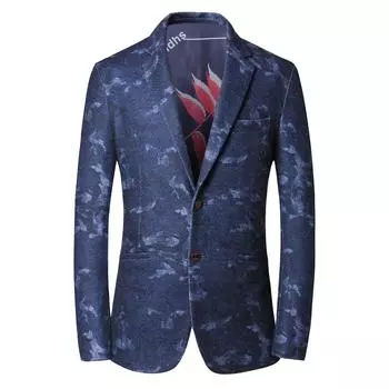 Мужская шерстяная куртка, деловой костюм Мужская шерстяная куртка, повседневная куртка 170 синий