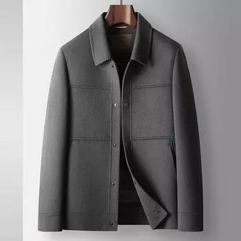 Мужская шерстяная куртка осень-зима легкая роскошная деловая куртка с отворотами на пуху двухсторонняя шерстяная молодежная куртка для инструментов 170