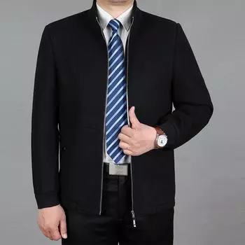 Мужская шерстяная куртка, осеннее шерстяное пальто, полупальто, зимняя теплая шерстяная куртка, шерстяной Тренч на молнии, мужской M