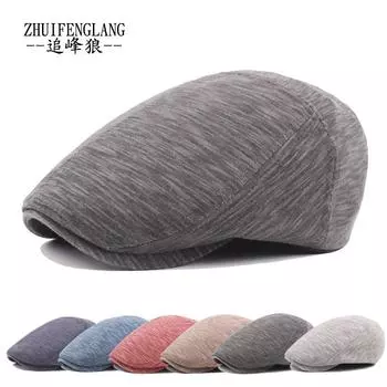 Мужская шерстяная шапка Ji Mao, однотонная женская шапка-берет в британском стиле Adjustable красный